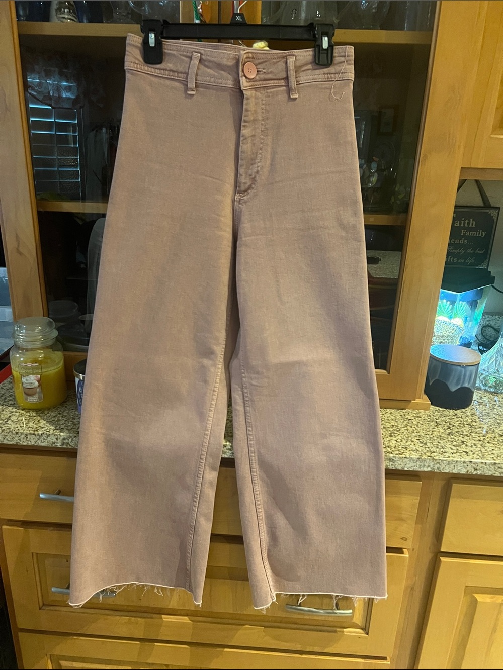 Zara Wide-Leg Chinos in Dusty Rose